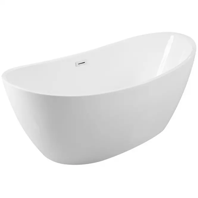 Voľne stojaca vaňa Ayla 170/80 so sifónom Klik-Klak s obdĺžnikovým prepadom Slim chróm