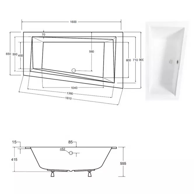 Vaňa Intima Slim 160/90 P +nohy,2