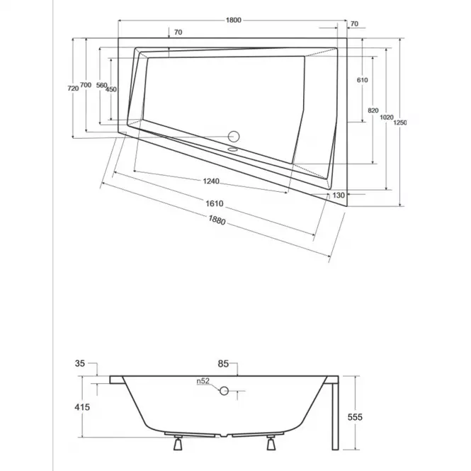 Vaňa Intima Duo 180/125 P + nohy