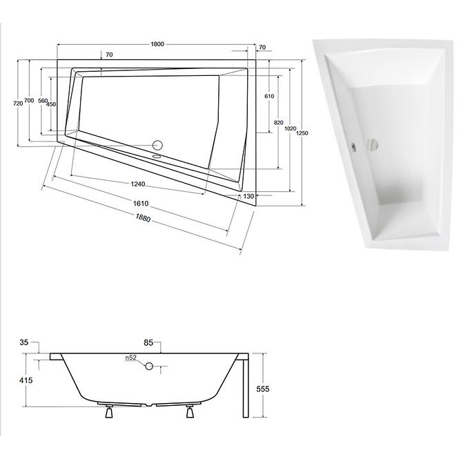 Vaňa Intima Duo 180/125 L +nohy,3