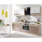 Kuchynská linka Premio 270 A s kuchynskou doskou sonoma/biela/cappuccino lesk ZB Kuchynská linka Premio 270 A s kuchynskou doskou sonoma/biela/cappuccino lesk ZB
