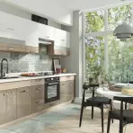 Kuchynská linka Premio 260 C plus sonoma/biela/cappuccino lesk BB Kuchynská linka Premio 260 C plus sonoma/biela/cappuccino lesk BB