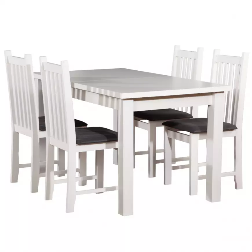 Fotografia produktu: Jedálenská zostava Miron 1+4 st28 120x80+40 +W77 biely