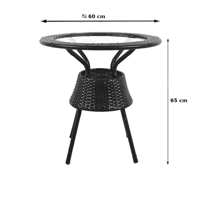 Stôl technorattan Diana hnedá,2