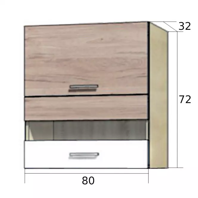 Skrinka do kuchyne Econo 41G Sonoma/Biely/San Remo,2
