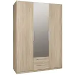 Skriňa Cadixo 150,6cm so zrkadlom- dub sonoma, trojdverová,zásuvky
