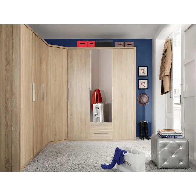 Skriňa Cadixo 150,6cm so zrkadlom- dub sonoma, trojdverová,zásuvky,8