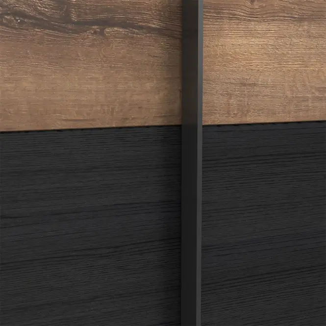 Skriňa s posuvnými dverami Dreamer 170,3cm- dub ušľachtilý/dub čierna, dvojdverová,3