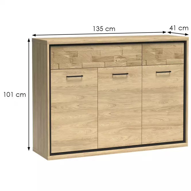 Komoda M7 Doska Mediolan Natural Hikora
