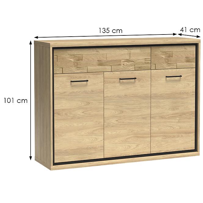 Komoda M7 Doska Mediolan Natural Hikora