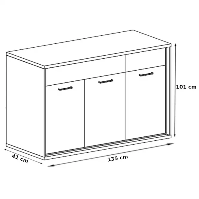 Komoda M7 Doska Mediolan Natural Hikora