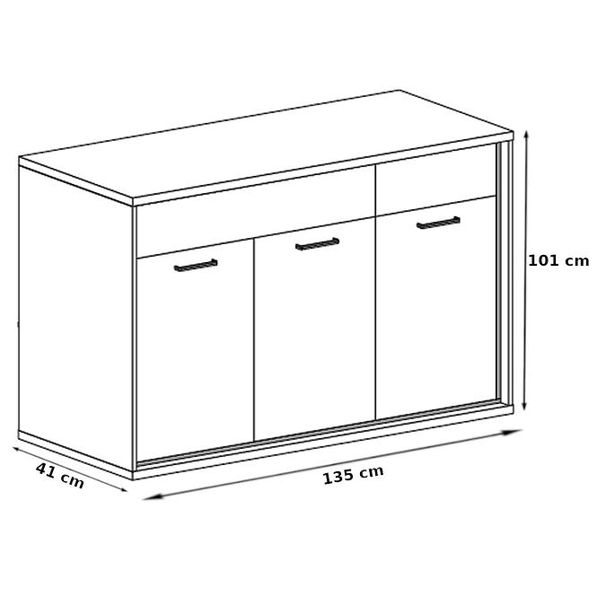Komoda M7 Doska Mediolan Natural Hikora