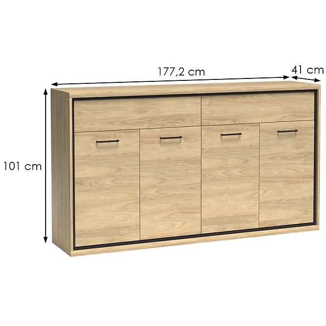 Komoda M8 Mediolan Natural Hikora,2