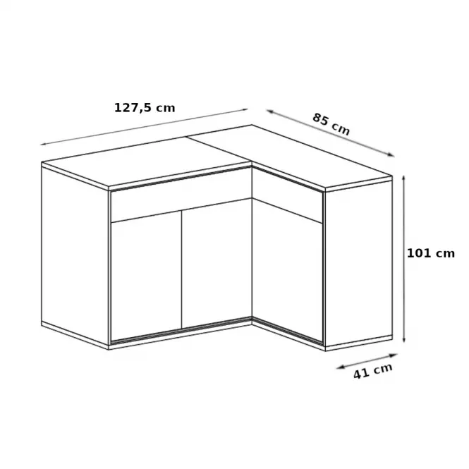 Komoda Rohová Doska M15 Mediolan Natural Hikora
