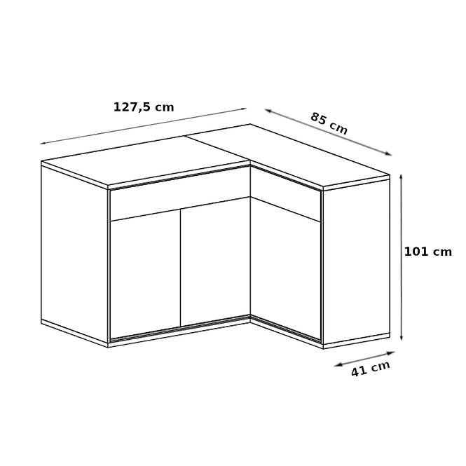 Komoda Rohová M15 Mediolan Natural Hikora,4