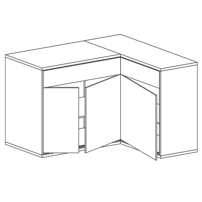 Komoda Rohová M15 Mediolan Natural Hikora,5