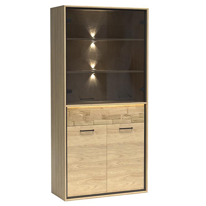 Vitrína M3 Mediolan Doska Natural Hikora,2