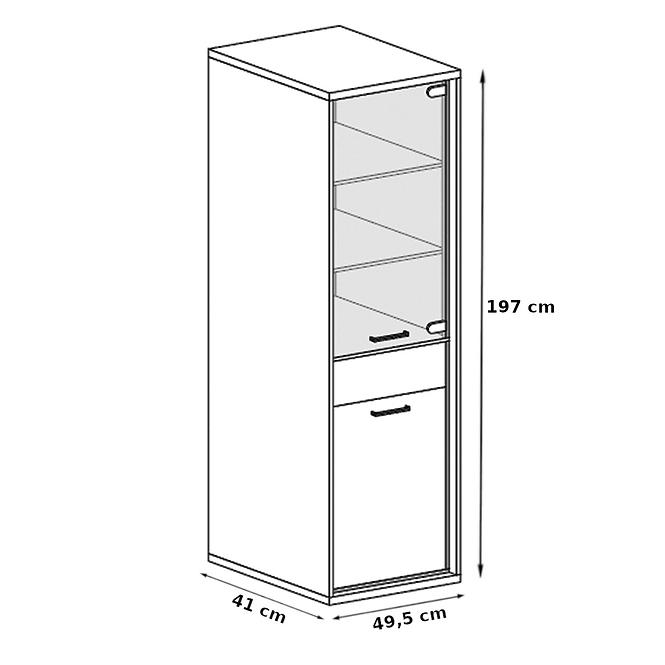 Vitrína M4 Mediolan Natural Hikora