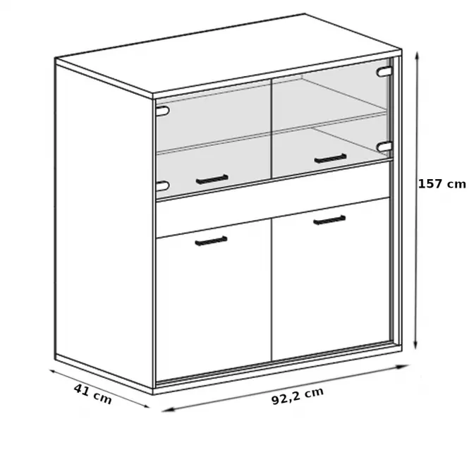 Vitrína M5 Mediolan Natural Hikora,6