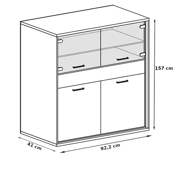 Vitrína M5 Mediolan Natural Hikora,6