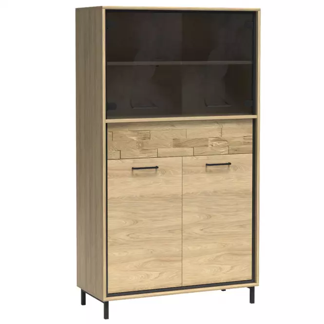 Vitrína M5 Mediolan Doska Natural Hikora,4