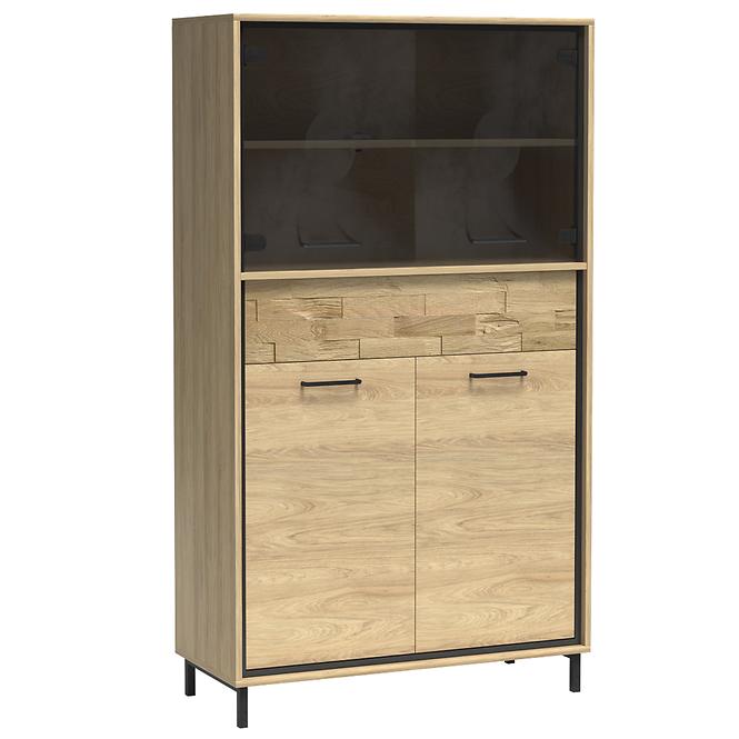Vitrína M5 Mediolan Doska Natural Hikora,4