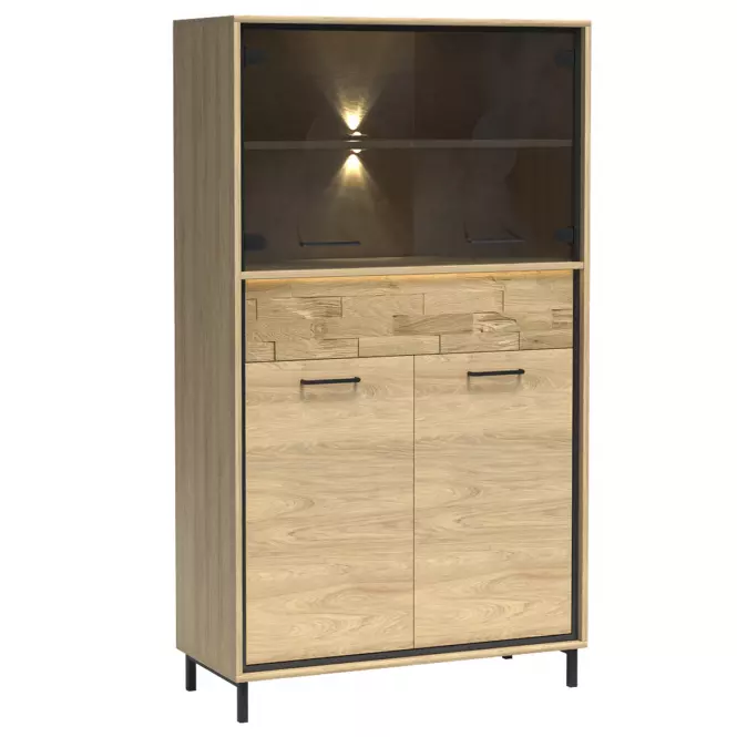 Vitrína M5 Mediolan Doska Natural Hikora,5