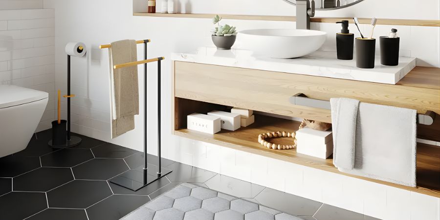 Najjednoduchší DIY rebrík ako vešiak na uteráky do malej kúpeľne
